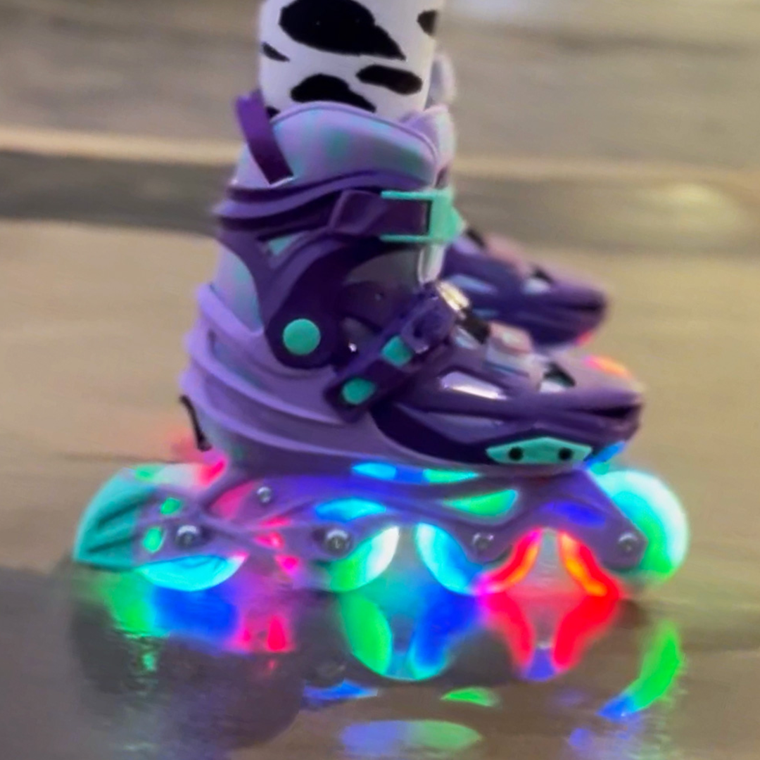 X-light Inline Skates w/ Light-up Wheels for Kids - Purple