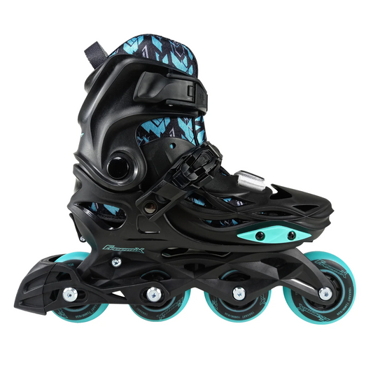 TRAXART Freemix Black and Aqua kids inline skates side view