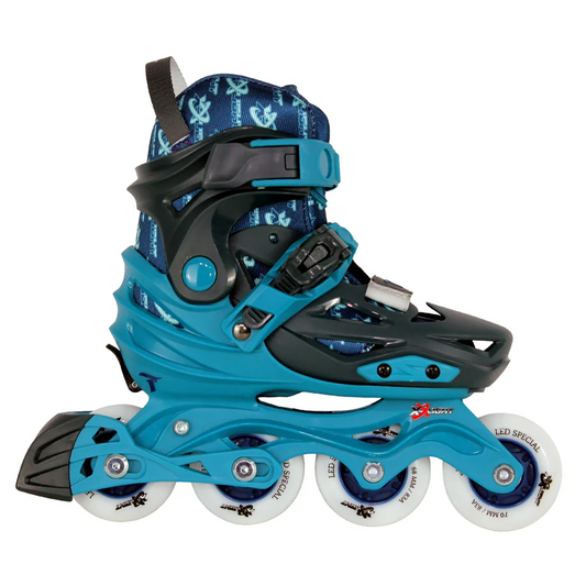 TRAXART X-Light Blue light-up kids inline skates side view