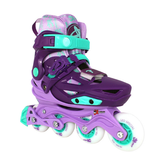 X-light Inline Skates w/ Light-up Wheels for Kids - Purple